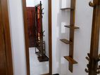 Teak Wall Mirror with Side Rack