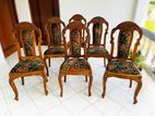 Teak Wood 6 Dining Table Chairs