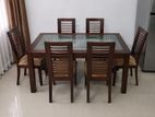 Teak Wood 6-Seater Dining Table Set