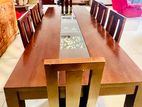 Teak wood 8 chair Table -Solid Timber