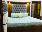 teak wood cushion bed with arpico springs mattres