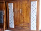 teak wood cushion four doors wardrobe