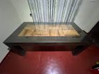 Teak Wood Dining Table 78” x 40” with 10mm Tempered Glas