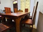 Teak Wood Dining Table & 6 Seater