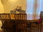 Teak Wood Dining Table with 6 Chairs