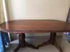 Teak Wood Dining Table with chairs / පුටු හයක් සහිත තේක්ක ලී කෑම මේසය