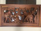 Teak Wood Elephant Carving