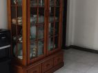 Teak Wood Glass Cabinet