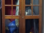 Teak Wood Glass Door Wardrobe