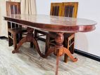 Teak Wood Oval Dining Table (60” x 36”)