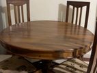 Teak Wood Round Dining Table with 4 Chairs
