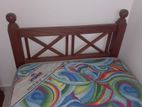 Teak Wood Single Bed with Mattress