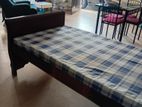 Teak Wood Single Bed with Mattress