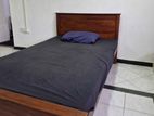 Teak Wood Single Person Bed with Mattress