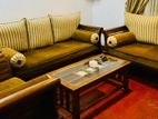 Teak Wood Sofa Set with Coffee Table