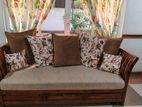 Teak Wood Sofa Set with Coffee Table