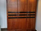 teak wood three door wardrobe