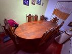 Teak Wooden Dining Table with 8 Chairs