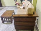 Teak Wooden Sofa Set with Coffee Table