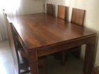 Teak Wooden Table and 6 Chairs