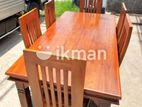 Teak Wooden Top Dining Table with Heavy 6 Chairs Code 83736