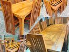 TeakHeavy -Modern- DiningTable With 6 Chairs "6x3