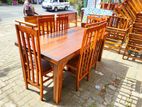 TeakHeavy WoodenTop Dining Table With 6 Chairs