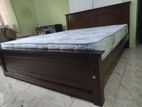තේක්ක 72x60 Teak Box Bed With Arpico Spring Mettress 7 Inches