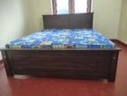 තේක්ක 72x60 Teak Box Bed With Double Layer Mettress