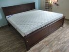 තේක්ක 72x72 Teak Box Bed With Arpico Spring Mattress 7 Inches