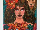 The Lioness Crowned in Fire Painting