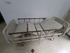 Three Fold Hospital Bed with IV Stand and Overbed Trolly