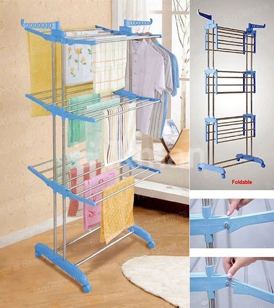 Cloth Rack Fold Three Layer + Cloth Rack - Fold-able Large 6