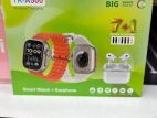 TK-A500 Smart Watch With 7 in 1 Band and Wireless Airpods.