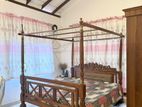 TRADITIONAL CARVED TEAK WOOD CANOPY BED