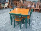 Treated Mahogany Two Tone Dining Table with 4 Chairs