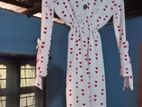 White Red Heart Print Co Set
