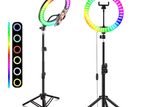 Tripod & RGB Ring Light - Height- 7' Feet Adjustable