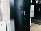 Two Door Black Melamine Wardrobes .
