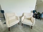 Two Ivory Cushion Chairs for Sale - Almost New