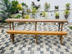 Two Sets of Wooden Table & Chair