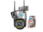 4G Sim 4Mp Dual Lens CCTV Camera Night Vision Color Two Way mic