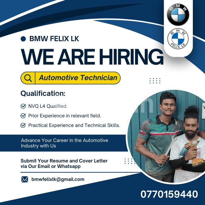 Automobile Mechanic BMW Vacancy Pannipitiya ikmanJOBS