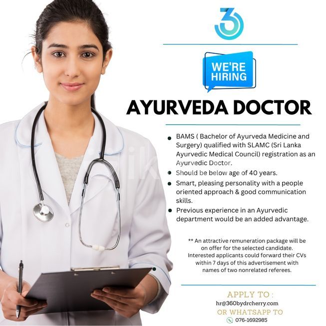 Ayurvedic Doctor Vacancy Colombo 5 ikmanJOBS