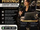 Content creator VACCANCY