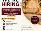 EVENT COORDINATOR cum OFFICE IN CHARGE (FEMALE)