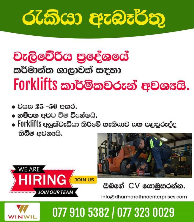 Forklift Mechanic Vacancy Gampaha City IkmanJOBS forklift-mechanic-vacancy-gampaha-city-ikmanjobs