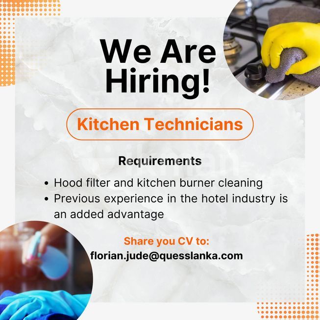 Kitchen Technicians Vacancy Colombo 5 ikmanJOBS