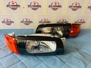 Mitsubishi Lancer CB1/3/8 JDM Black Headlight Pair for Sale