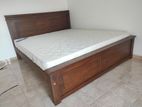 New 72x72 Teak 3.5 Leg Large Box Bed With Arpico Spring Mettress 7"
